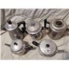 Image 6 : Lot of 5 aluminum tea pots