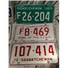 Image 2 : Lot of 6 Saskatchewan license plates, matching F 1976