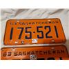 Image 2 : 1963 Matching pair of Saskatchewan license plates
