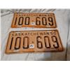 Image 1 : 1950 matching pair of Saskatchewan license plates