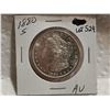 Image 1 : 1880 S Morgan silver dollar AU