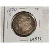 Image 2 : 1890 S Morgan silver dollar, EF nicely toned