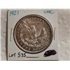 Image 1 : 1921 Morgan silver dollar unc