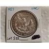 Image 2 : 1921 Morgan silver dollar unc