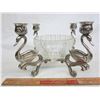 Image 2 : Silver Plated Swan Candelabra with Center Bowl