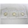 Image 1 : 3 Silver Newfoundland Dimes 1903, 1904, 1917