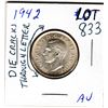 Image 2 : 833 NICE 1942 25 CENT WITH DIE CRACKS THROUGH LETTERING VARIETY
