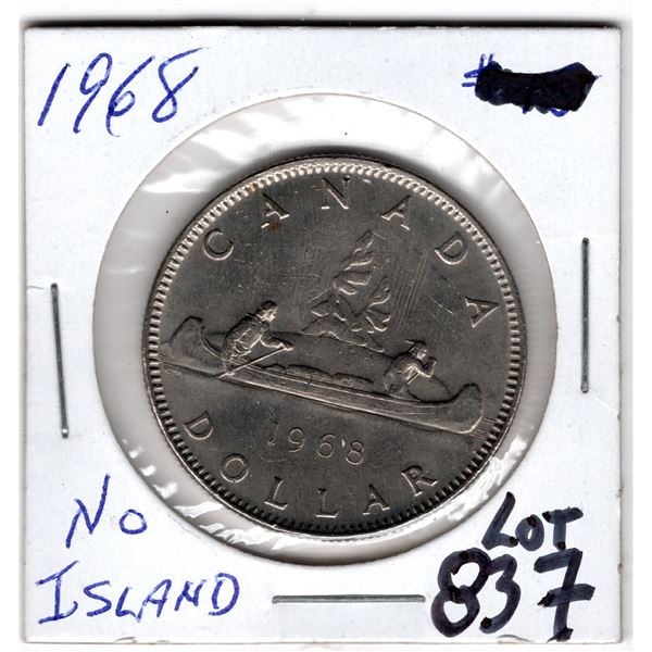 837 1968 DOLLAR: SCARCE NO ISLAND VARIETY