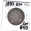 Image 1 : 840 1870 LCW 50 CENT PIECE FIRST VICTORIAN 50 CENTS