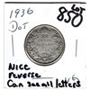 Image 1 : 850 VERY NICE 1936 DOT 25 CENT. ABOVE AVERAGE DATE SIDE