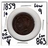 Image 2 : 863 1859 LOW 9 ONE CENT WITH DIE CRACK THROUGH V