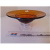 Image 1 : 882 9” BLOWN GLASS VINTAGE PEDESTAL BOWL