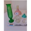 Image 1 : 891 E.O. BRODY GREEN VASE & LAMP SHADE PERFUME BOTTLES