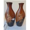 Image 1 : 903 TWO FAUX WOOD CERAMIC VASES