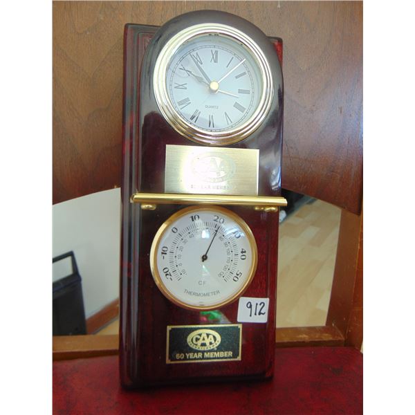 912 50 YEAR CAA MEMBER CLOCK AND BAROMETER