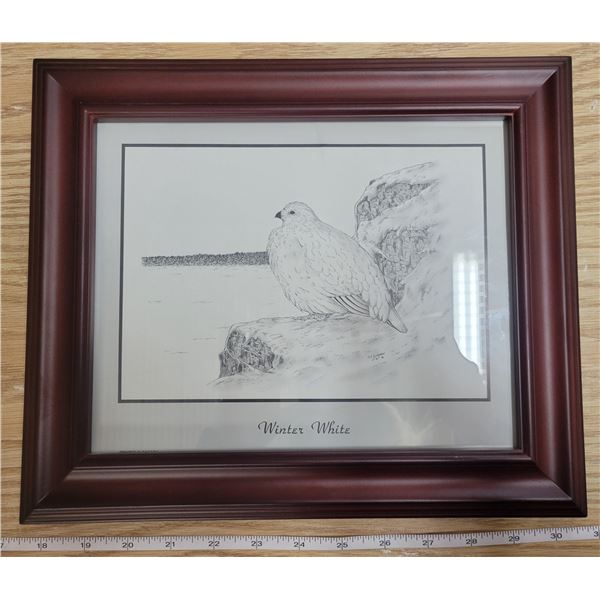 Glen Scrimshaw framed print 'Winter White' 8" X 10" - 1991