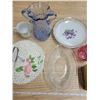 Image 3 : Lot of glassware - sandwich glass bowl, two O.J. cups, Egg coddler, cake platter etc.