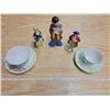 Image 1 : Two Occupied Japan cup/saucers, tall figurine, other two Japan made