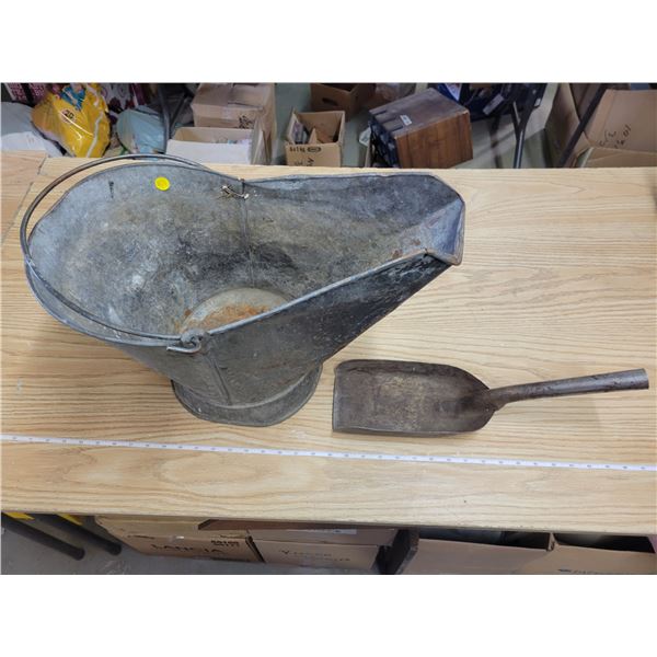 Coal scuttle & shovel