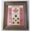 Image 1 : One Hundred Years of Canadian History in Pennies. Framed collection of 4 Canadian Large Cents, 1 Pro