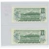 Image 2 : Lot of 2 Consecutive Serial Number 1973 $1 notes. Lawson-Bouey signatures. AAG Prefix. Serial Number
