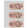 Image 2 : Lot of 3 Consecutive Serial Number 1986 $2 notes. Bonin-Thiessen signatures. EGT Prefix. Serial Numb