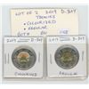 Image 1 : Lot of 2 2019 D-Day Toonies. Includes Colourized and Regular Toonies. Both, BU from original roll. N