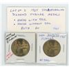 Image 1 : Lot of 2 1965 Saskatchewan Diamond Jubilee Medals. Includes 2 brass varieties: horse with tail and h