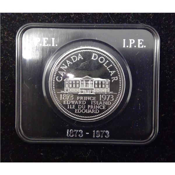 1973 Canadian Nickel Dollar. Celebrates Prince Edward Island joining Canada in 1873. Specimen.  In c