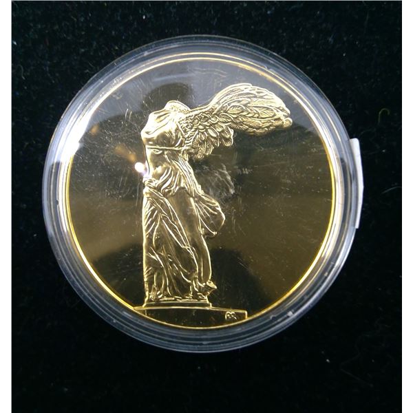 Winged Victory of Samothrace. From the Ancient Greece medals series. A beautiful gold-plated bronze 