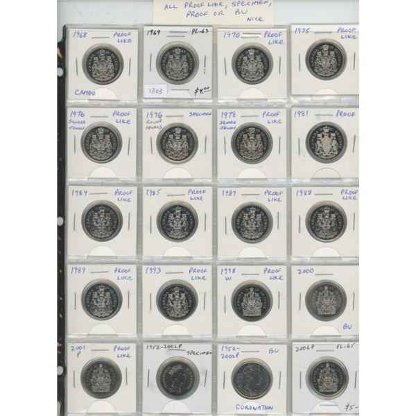 Lot of 20 Collector 50 Cents: Includes 1968, 1969, 1970, 1975, 1976 Square Jewels, 1976 Round Jewels