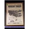Image 1 : 1950's Mercury Truck Framed Ad 15" X 12"