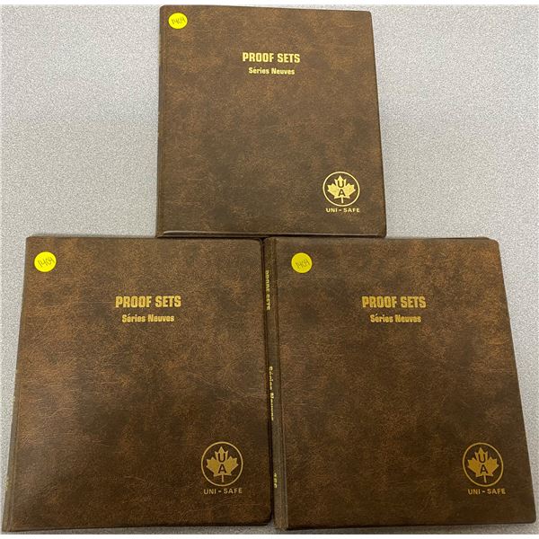 (3) Binders To Hold Proof Sets (7-9 Sheets In Each Binder)