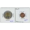 Image 1 : 2017 Canadian 2 Dollar Coin & 2009 Bahamas 1 Cent Coin