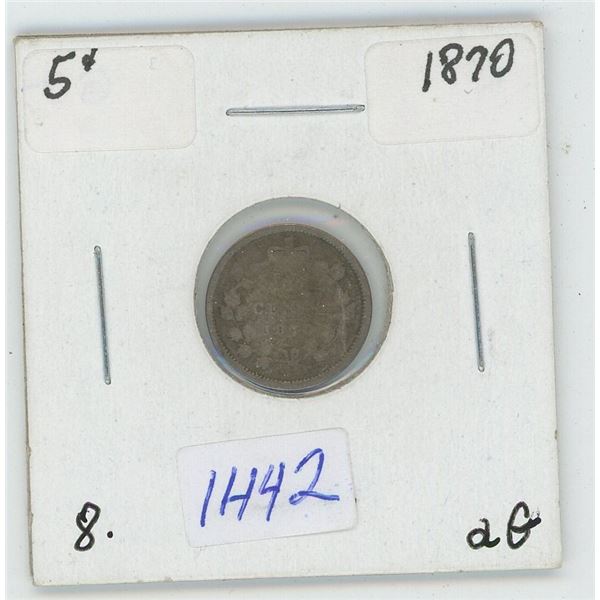 1870 5 Cent Canadian Coin