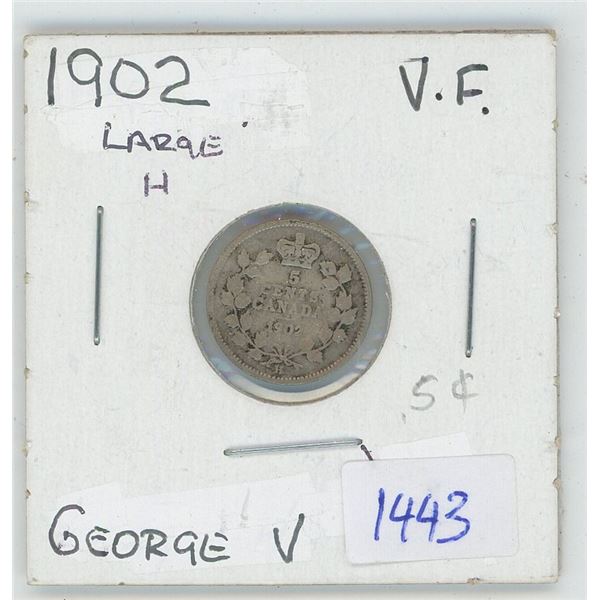 1902 5 Cent Canadian Coin