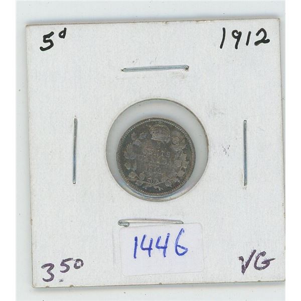 1912 5 Cent Canadian Coin