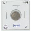 Image 1 : 1913 5 Cent Canadian Coin