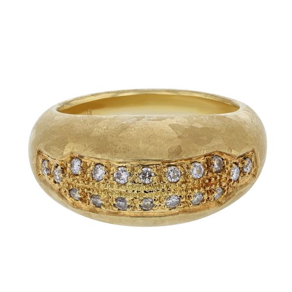 Natural 0.28 CTW Diamond Ring 18K Yellow Gold - REF-111X6T