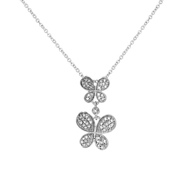 Natural 0.23 CTW Diamond Necklace 14K White Gold - REF-27N9Y