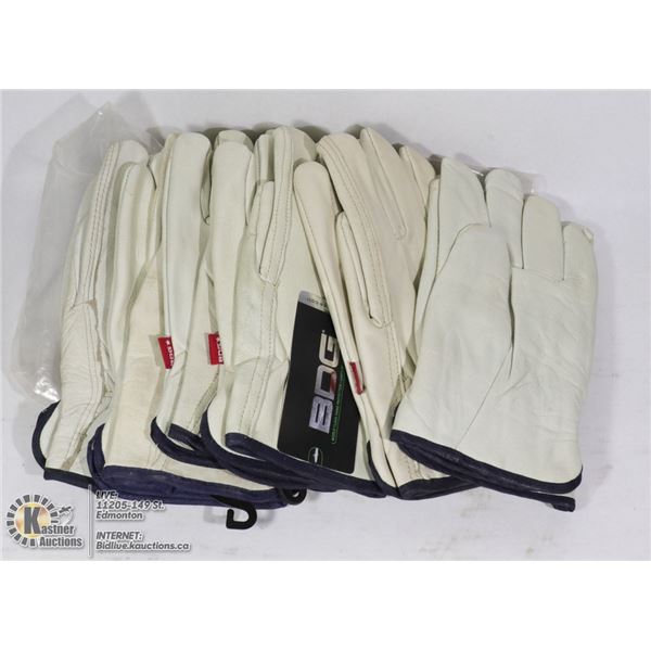 BAG OF SIX PAIRS LINED LEATHER GLOVES