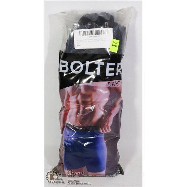 BOLTER MEN'S BOXER BRIEFS 5 PACK SIZE SMALL