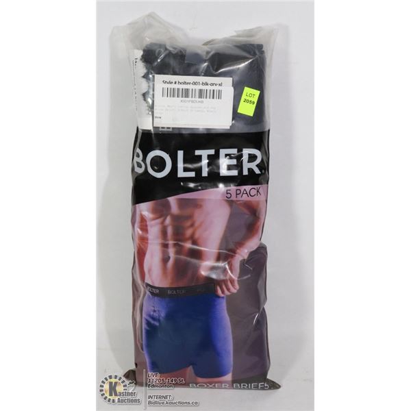BOLTER MEN'S BOXER BRIEFS 5 PACK SIZE X LARGE
