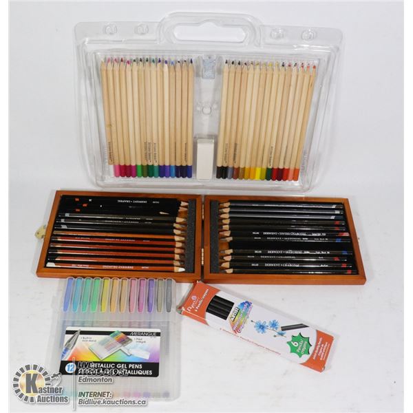 FLAT OF COLOURING PENCILS INCLUDES DERWENT MADE IN