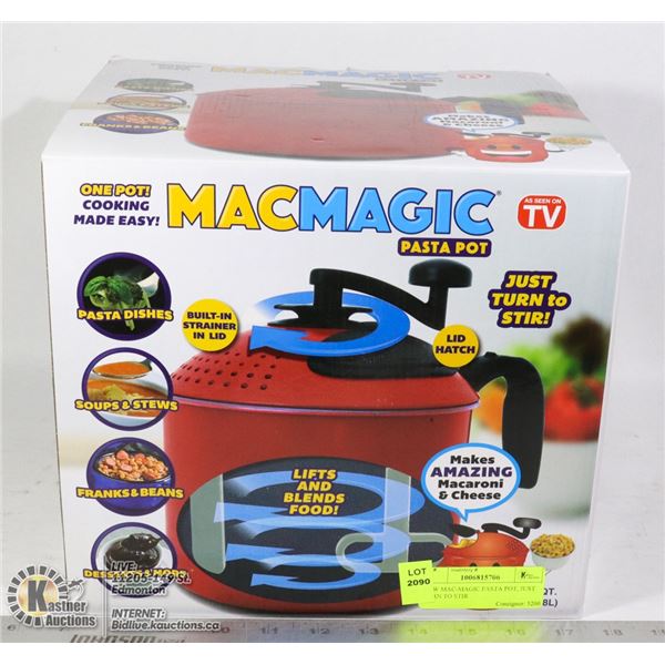 NEW MAC-MAGIC PASTA POT, JUST TURN TO STIR