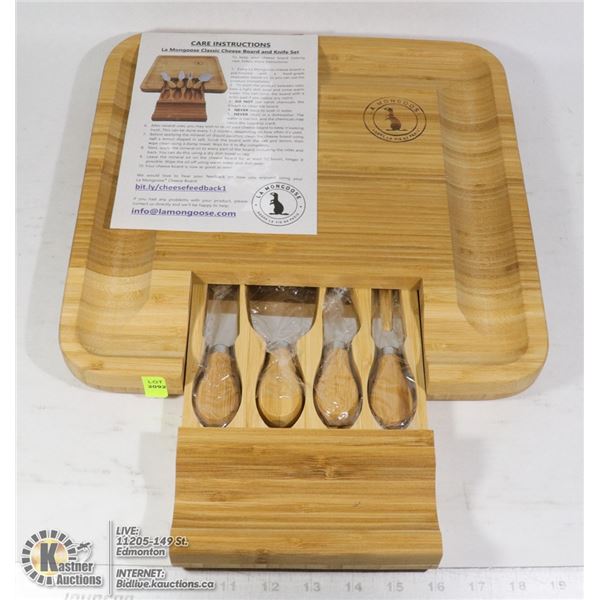 LA MONGOOSE CLASSIC CHEESE BOARD AND KNIFE SET