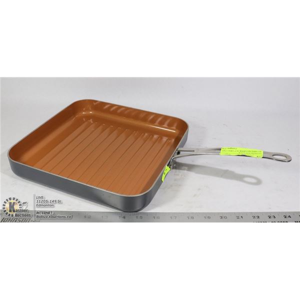GOTHAM NON-STICK ALUMINUM/COPPER 10.5" GRILL PAN