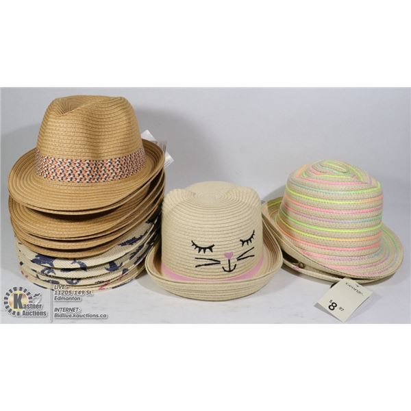 LOT OF 18 KIDS HATS