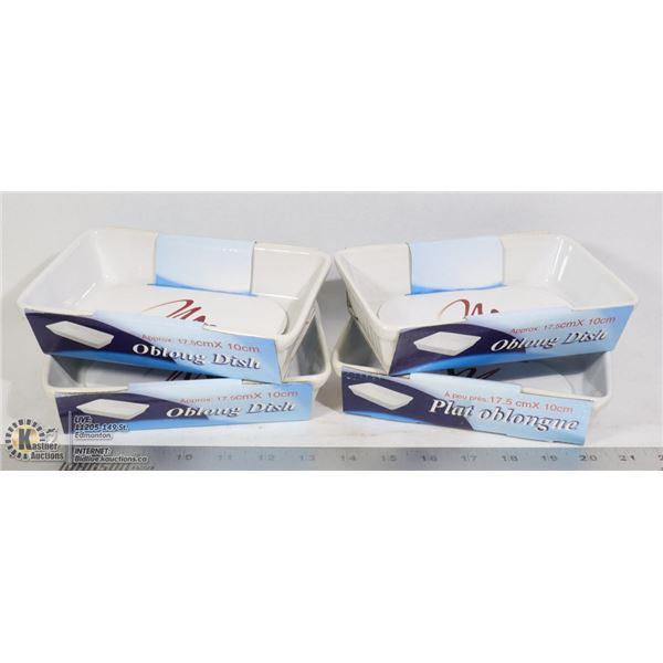 LOT OF 4 NEW PASTA / BAKING DISHES 17.5CM X 10CM