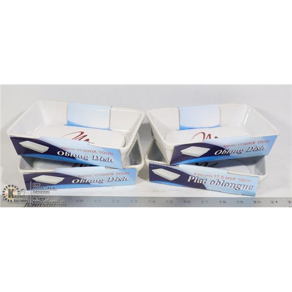 LOT OF 4 NEW PASTA / BAKING DISHES 17.5CM X 10CM